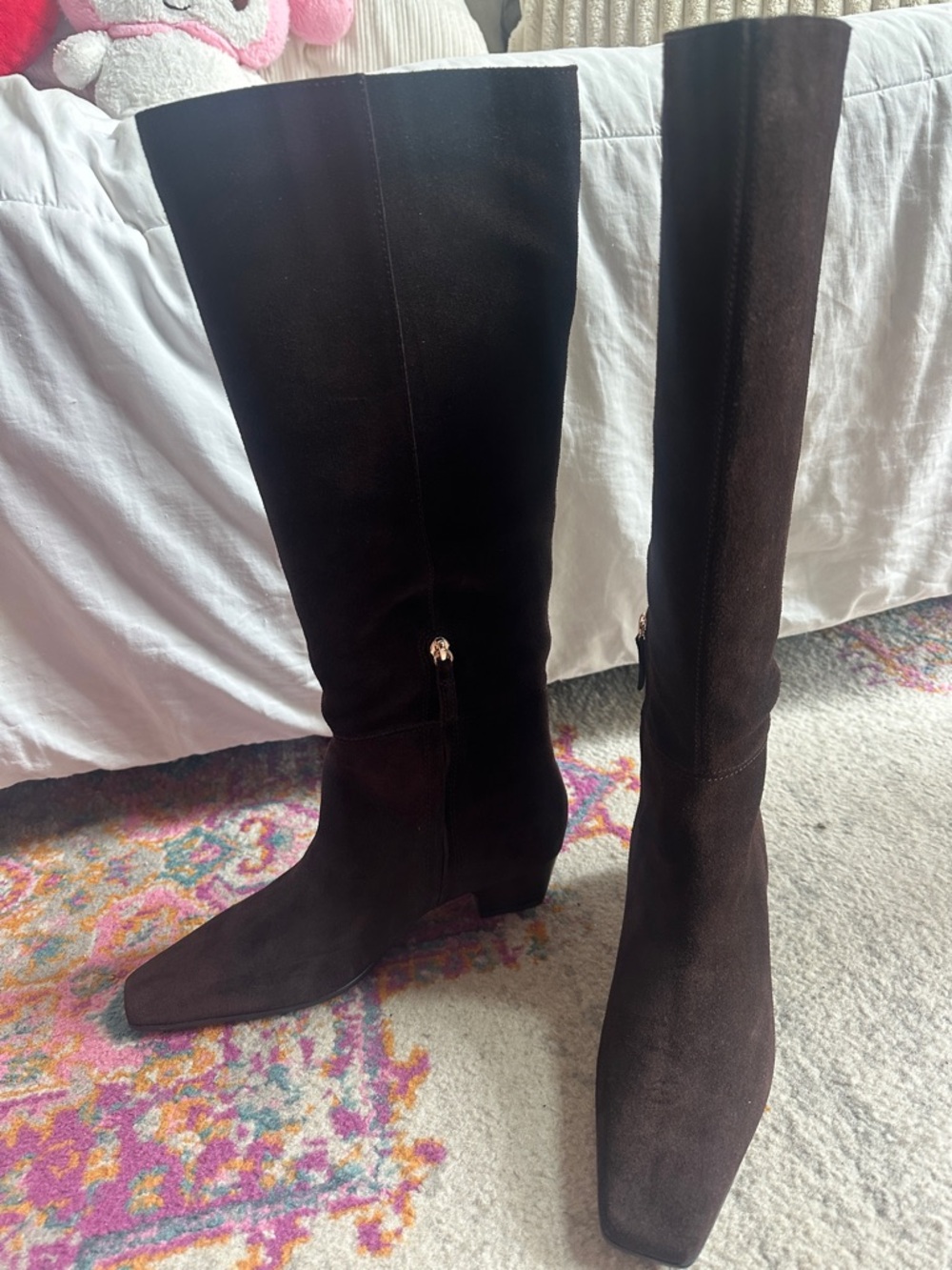 Madewell Women’s Knee-High Suede Boots in Dark Brown - Picture 2 of 10